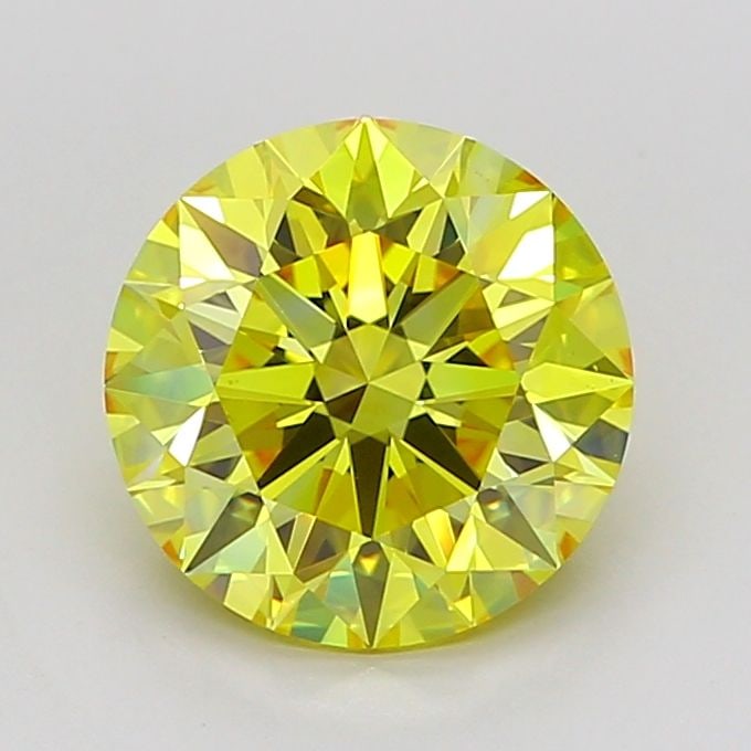 Ideal Loose Diamond - ROUND 1.55ct Fancy Vivid Yellow VVS1: Ideal Loose Diamond - ROUND 1.55ct Fancy Vivid Yellow VVS1 Source: This is a real non-mined Diamond that has been grown in a lab Shape: ROUND Carats: 1.55 Color: Fancy Vivid Yellow Certification: IGI 