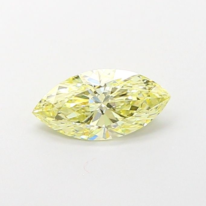 Loose Diamond - MARQUISE 0.8ct Fancy Light Yellow VS2: Loose Diamond - MARQUISE 0.8ct Fancy Light Yellow VS2 Source: This is a real non-mined Diamond that has been grown in a lab Shape: MARQUISE Carats: 0.8 Color: Fancy Light Yellow Certification: IGI Vid