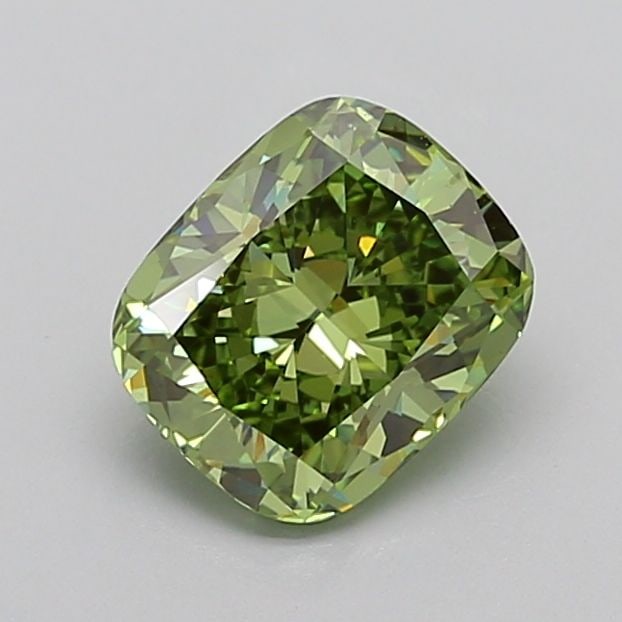 Loose Diamond - CUSHION MODIFIED 2.08ct Fancy Vivid Green VVS2: Loose Diamond - CUSHION MODIFIED 2.08ct Fancy Vivid Green VVS2 Source: This is a real non-mined Diamond that has been grown in a lab Shape: CUSHION MODIFIED Carats: 2.08 Color: Fancy Vivid Green Certi