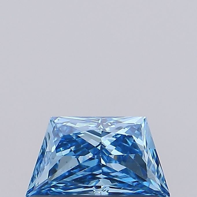 Loose Diamond - TRAPEZOID 0.46ct Fancy Vivid Blue VS1: Loose Diamond - TRAPEZOID 0.46ct Fancy Vivid Blue VS1 Source: This is a real non-mined Diamond that has been grown in a lab Shape: TRAPEZOID Carats: 0.46 Color: Fancy Vivid Blue Certification: NONE Vi