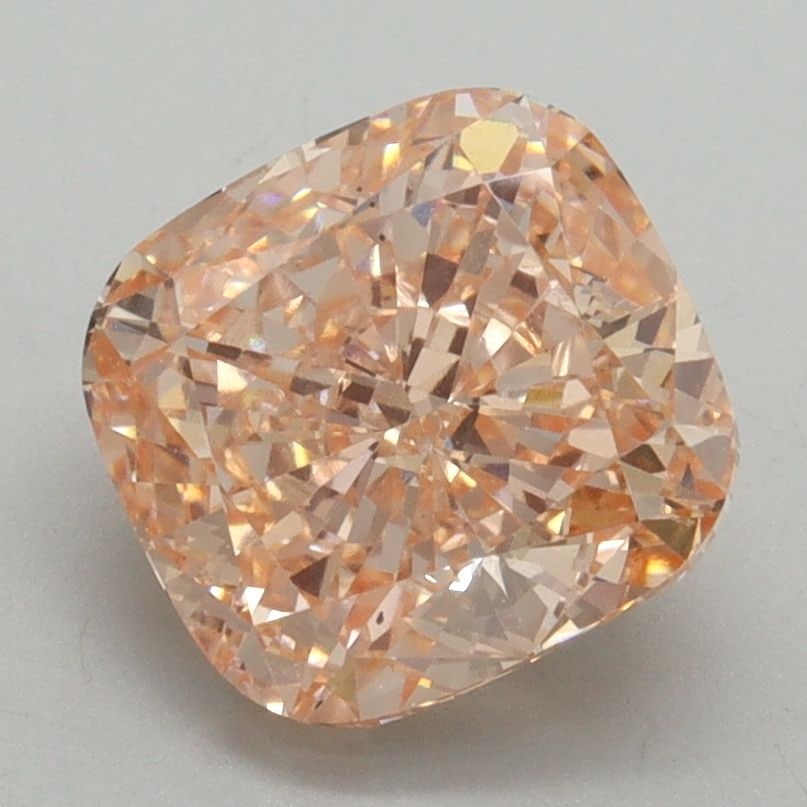 Loose Diamond - CUSHION BRILLIANT 2.57ct Fancy Vivid Orangey Pink VS2: Loose Diamond - CUSHION BRILLIANT 2.57ct Fancy Vivid Orangey Pink VS2 Source: This is a real non-mined Diamond that has been grown in a lab Shape: CUSHION BRILLIANT Carats: 2.57 Color: Fancy Vivid Ora