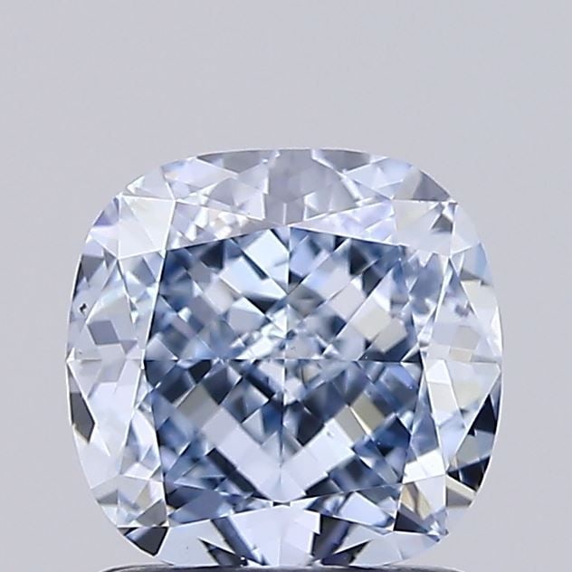 Loose Diamond - CUSHION MODIFIED 1.42ct Fancy Blue VVS2: Loose Diamond - CUSHION MODIFIED 1.42ct Fancy Blue VVS2 Source: This is a real non-mined Diamond that has been grown in a lab Shape: CUSHION MODIFIED Carats: 1.42 Color: Fancy Blue Certification: IGI 