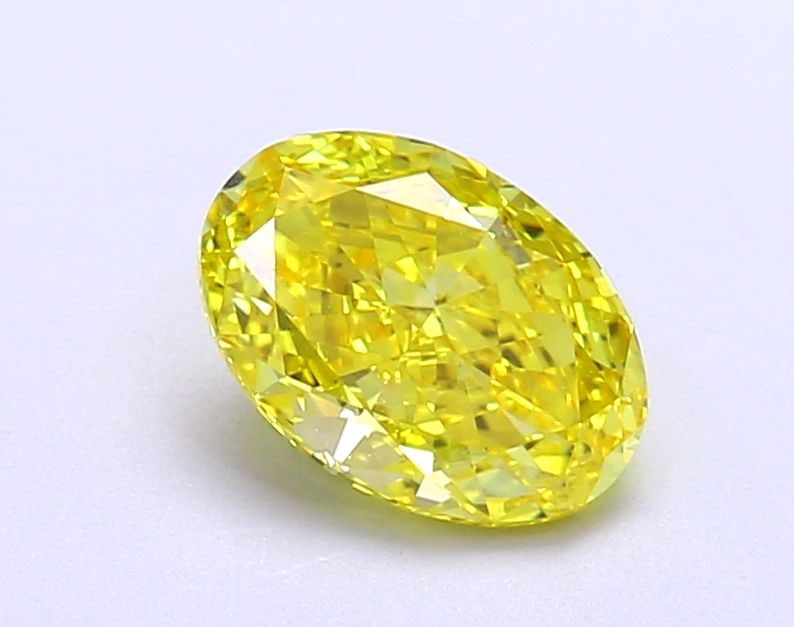 Loose Diamond - OVAL 1.35ct Fancy Vivid Yellow VVS2: Loose Diamond - OVAL 1.35ct Fancy Vivid Yellow VVS2 Source: This is a real non-mined Diamond that has been grown in a lab Shape: OVAL Carats: 1.35 Color: Fancy Vivid Yellow Certification: IGI Video:
