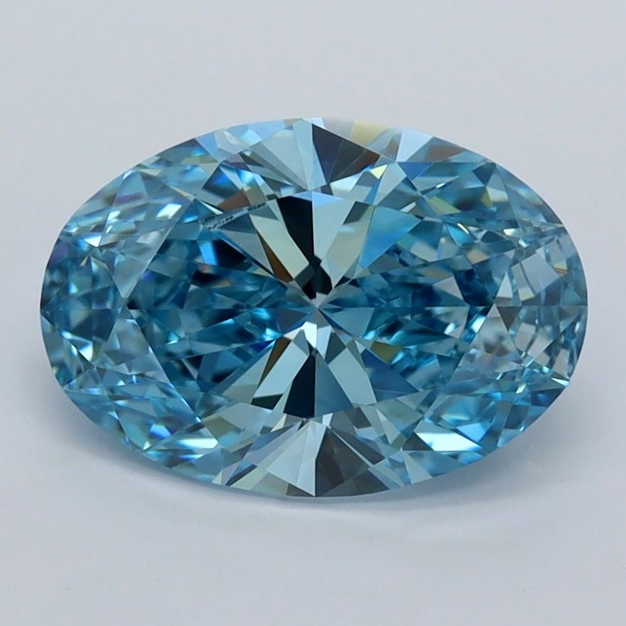 Loose Diamond - OVAL 2.07ct Fancy Vivid Blue VVS1: Loose Diamond - OVAL 2.07ct Fancy Vivid Blue VVS1 Source: This is a real non-mined Diamond that has been grown in a lab Shape: OVAL Carats: 2.07 Color: Fancy Vivid Blue Certification: IGI Video: