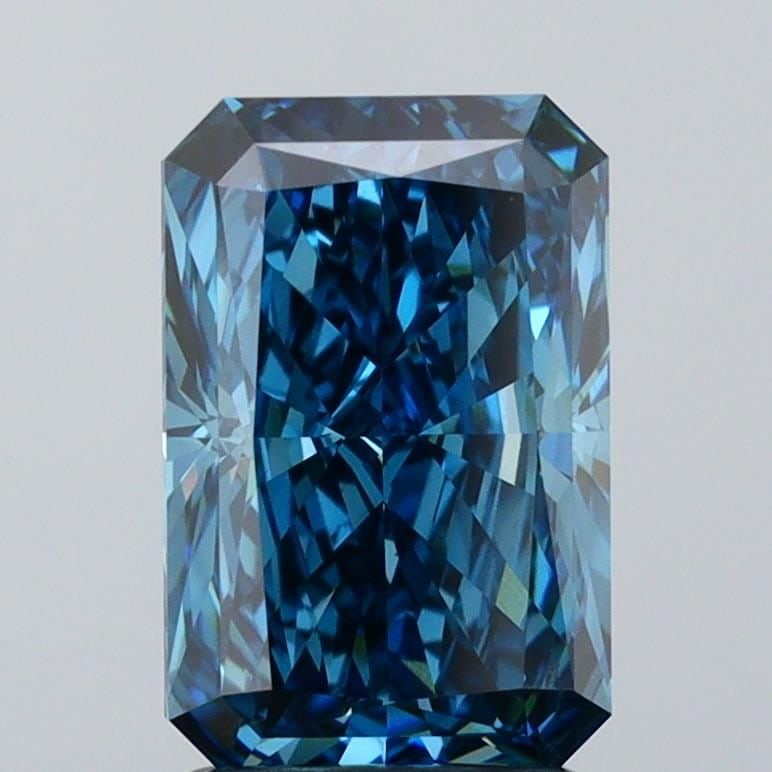 Loose Diamond - RADIANT 2.12ct Fancy Vivid Blue VS1: Loose Diamond - RADIANT 2.12ct Fancy Vivid Blue VS1 Source: This is a real non-mined Diamond that has been grown in a lab Shape: RADIANT Carats: 2.12 Color: Fancy Vivid Blue Certification: IGI Video: