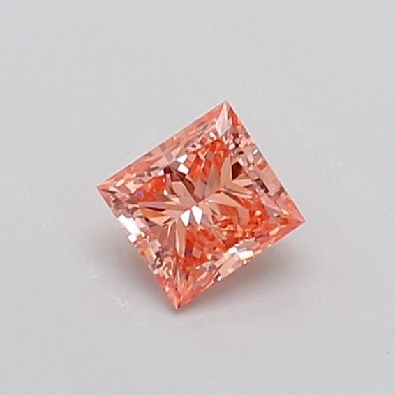 Loose Diamond - PRINCESS 0.3ct Fancy Intense Orangey Pink SI2: Loose Diamond - PRINCESS 0.3ct Fancy Intense Orangey Pink SI2 Source: This is a real non-mined Diamond that has been grown in a lab Shape: PRINCESS Carats: 0.3 Color: Fancy Intense Orangey Pink Certif
