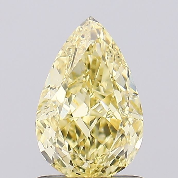 Loose Diamond - PEAR 1.12ct Fancy Yellow VS1: Loose Diamond - PEAR 1.12ct Fancy Yellow VS1 Source: This is a real non-mined Diamond that has been grown in a lab Shape: PEAR Carats: 1.12 Color: Fancy Yellow Certification: IGI Video:
