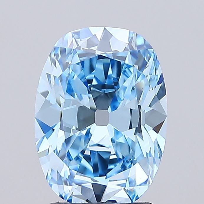 Loose Diamond - CUSHION MODIFIED 2.72ct Fancy Vivid Blue VS1: Loose Diamond - CUSHION MODIFIED 2.72ct Fancy Vivid Blue VS1 Source: This is a real non-mined Diamond that has been grown in a lab Shape: CUSHION MODIFIED Carats: 2.72 Color: Fancy Vivid Blue Certific