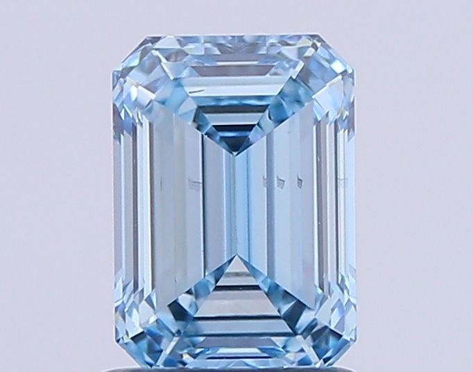 Loose Diamond - EMERALD 1.23ct Fancy Vivid Blue VS1: Loose Diamond - EMERALD 1.23ct Fancy Vivid Blue VS1 Source: This is a real non-mined Diamond that has been grown in a lab Shape: EMERALD Carats: 1.23 Color: Fancy Vivid Blue Certification: NONE Video: