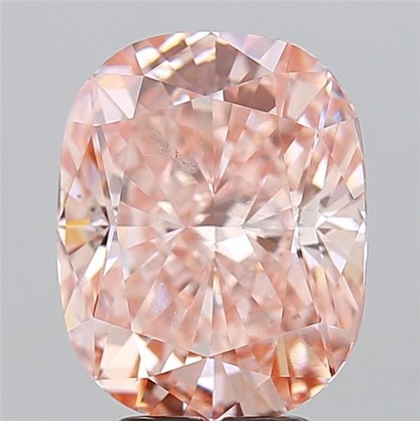 Loose Diamond - CUSHION BRILLIANT 4.52ct Fancy Vivid Brownish Pink SI1: Loose Diamond - CUSHION BRILLIANT 4.52ct Fancy Vivid Brownish Pink SI1 Source: This is a real non-mined Diamond that has been grown in a lab Shape: CUSHION BRILLIANT Carats: 4.52 Color: Fancy Vivid Br