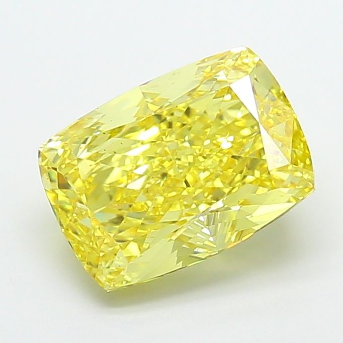 Loose Diamond - CUSHION MODIFIED 5.04ct Fancy Vivid Yellow VS1: Loose Diamond - CUSHION MODIFIED 5.04ct Fancy Vivid Yellow VS1 Source: This is a real non-mined Diamond that has been grown in a lab Shape: CUSHION MODIFIED Carats: 5.04 Color: Fancy Vivid Yellow Cert