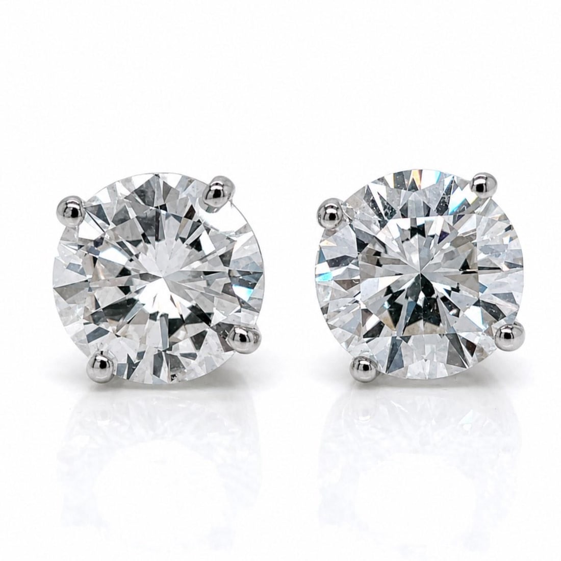 Diamond Stud Earrings 14K White Gold 5.59 Ct (1 of 3)