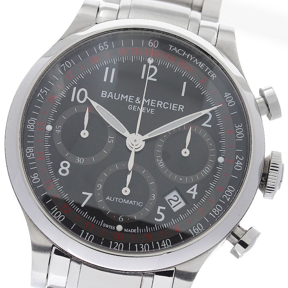 Baume Mercier Capeland MOA10062 Automatic Chronograph Date Watch: Baume Mercier Capeland MOA10062 Automatic Chronograph Date Watch Baume & Mercier Capeland Chronograph Date automatic wristwatch for men. This pre-owned Swiss-made watch is presented as a wristwatch wi