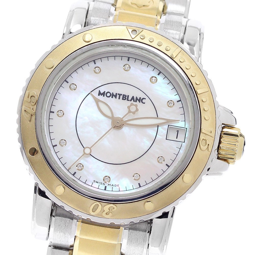 Montblanc Meisterstuck 11P Diamond Quartz Unisex Wristwatch: Montblanc Meisterstuck 11P Diamond Quartz Unisex Wristwatch This is a Montblanc Meisterstuck Date 7036 unisex wristwatch featuring a quartz movement and 11 diamond hour markers. Made in Switzerland, t