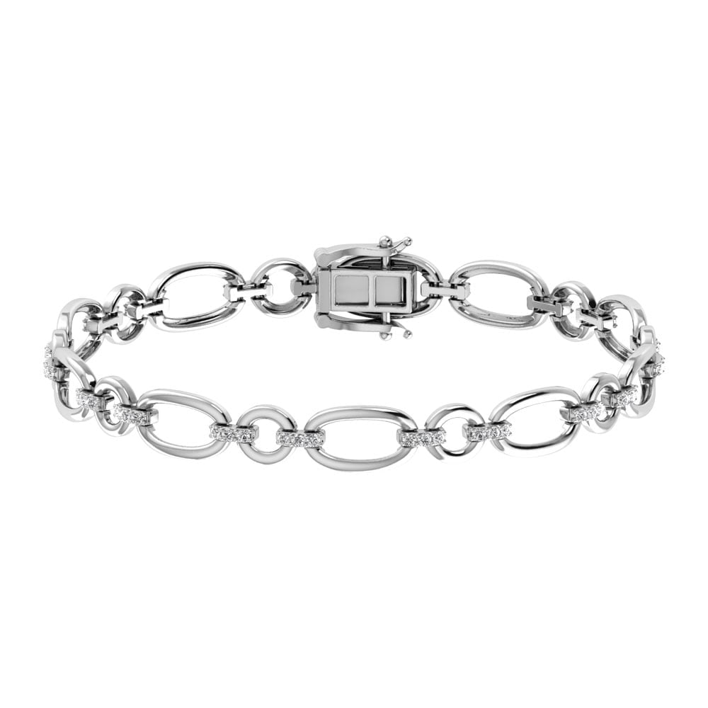 Diamond 5/8 Ct.Tw. Cuban Fashion Bracelets in 14K White Gold (1 of 2)