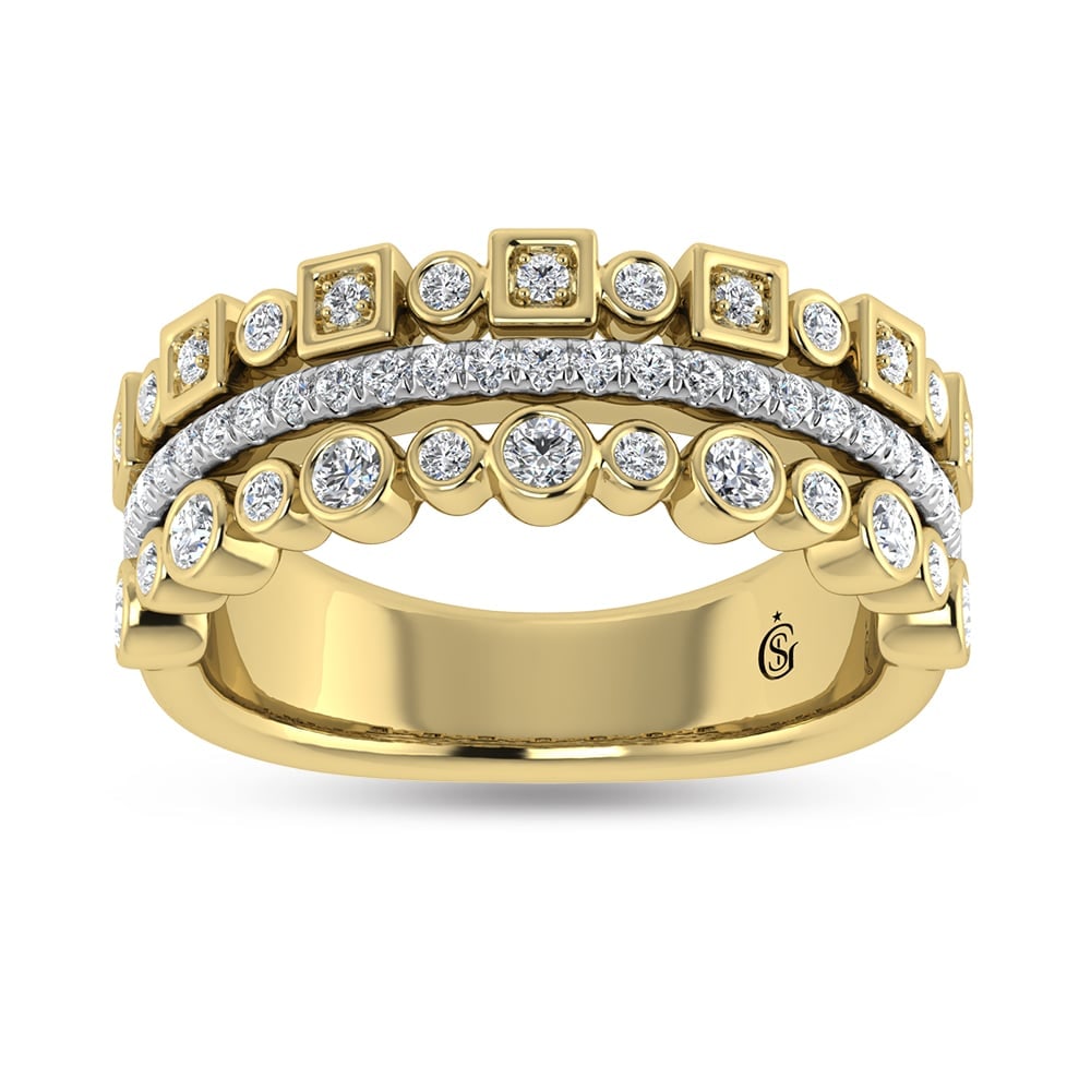14K Yellow Gold Diamond 1/2 Ct.Tw. Fashion Ring: 14K Yellow Gold Diamond 1/2 Ct.Tw. Fashion Ring 14k Yellow Gold Stone Color: G-h Stone Clarity: Si2 Each ring is presented in standard size 6.5. Complimentary resizing is available between sizes 510 (