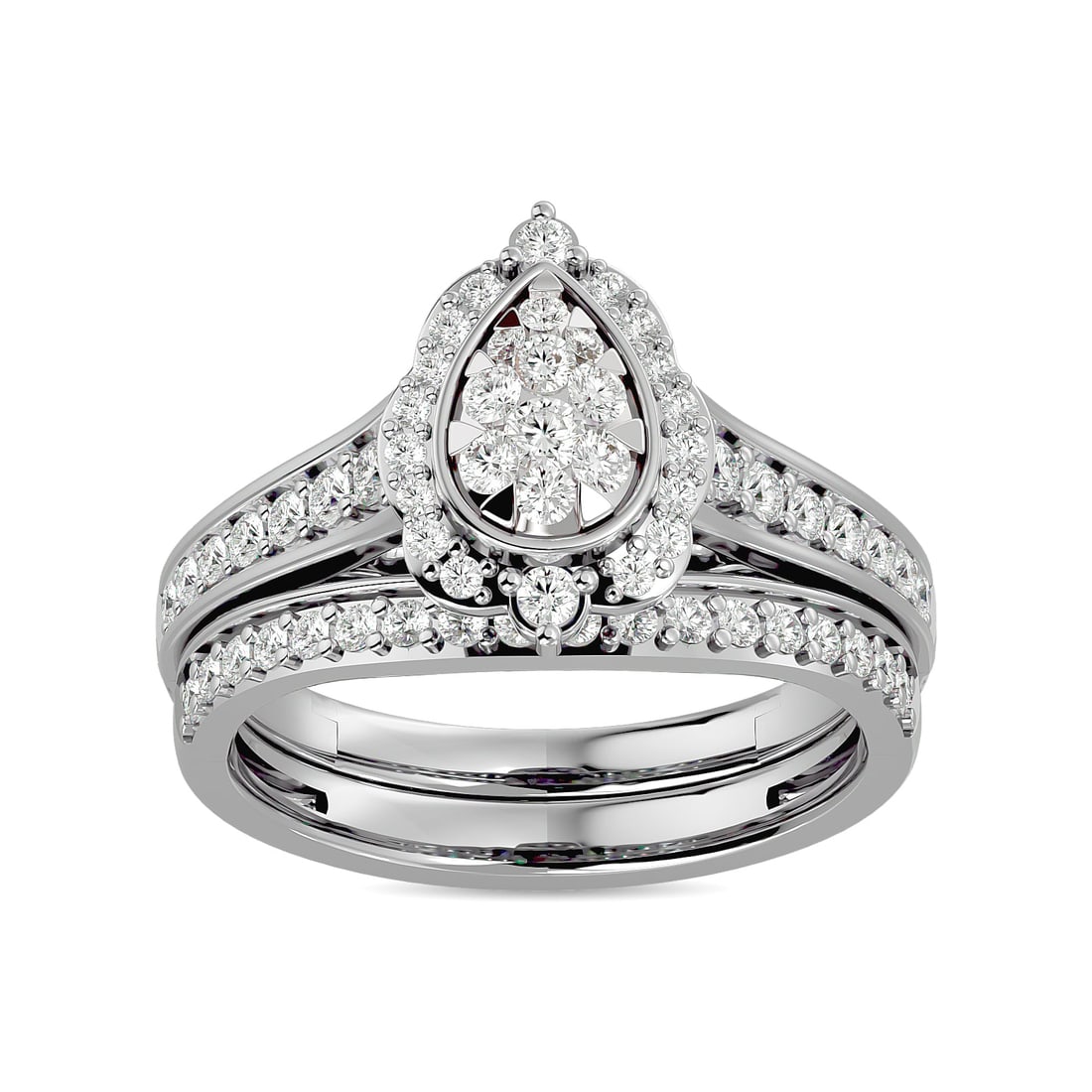 Diamond 1 Ct.tw Bridal Ring in 14K White Gold: Diamond 1 Ct.tw Bridal Ring in 14K White Gold 14k White Gold Stone Color: G-h Stone Clarity: I1 Each ring is presented in standard size 6.5. Complimentary resizing is available between sizes 510 (in 1