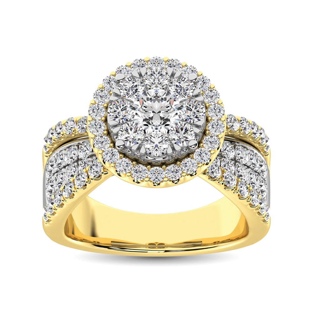 Diamond 1 Ct.Tw. Engagement Ring in 14K Two Tone Gold: Diamond 1 Ct.Tw. Engagement Ring in 14K Two Tone Gold 14k Two Tone Stone Color: G-h Stone Clarity: I1 Each ring is presented in standard size 6.5. Complimentary resizing is available between sizes 510
