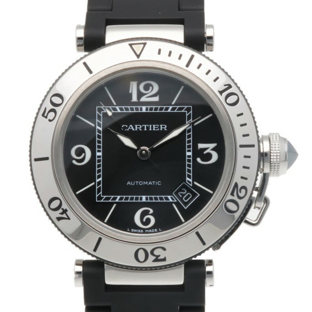Cartier Pasha Seatimer Automatic Stainless Steel Men's Wristwatch: Cartier Pasha Seatimer Automatic Stainless Steel Men's Wristwatch This Cartier Pasha Seatimer 2790 is an automatic wristwatch designed for men. Crafted from polished stainless steel, it combines luxur