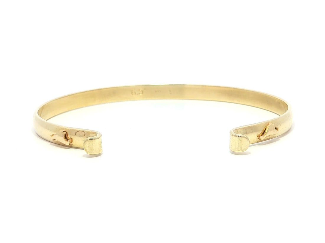 14k Yellow Gold Open Cuff Bangle Bracelet Martha's Vineyard Sanctuary Island (1 of 5)