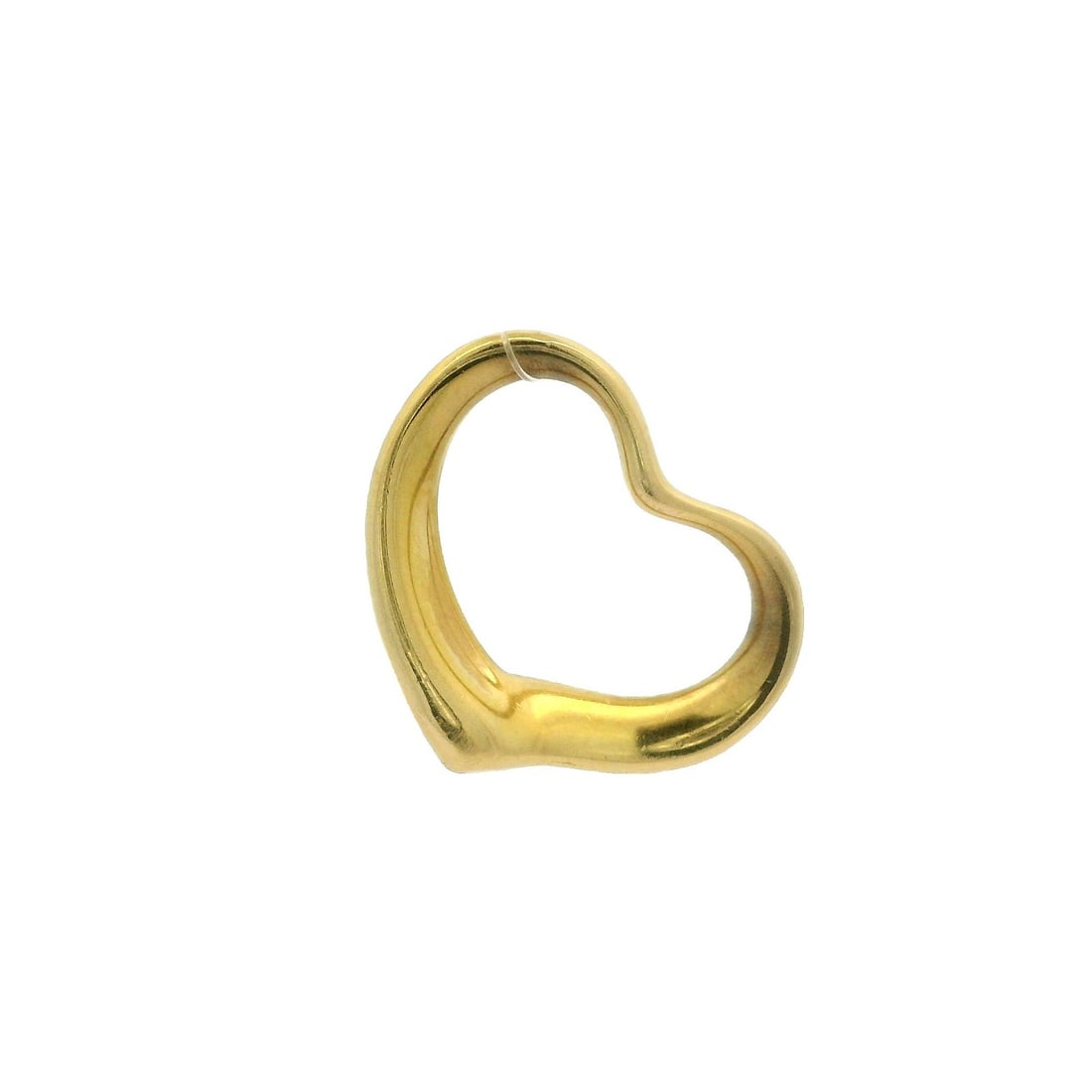 Tiffany & Co Elsa Peretti 18k Yellow Gold Heart Charm Pendant: Tiffany & Co Elsa Peretti 18k Yellow Gold Heart Charm Pendant Celebrate elegance with the Tiffany & Co Elsa Peretti 18k Yellow Gold Open Heart Charm Pendant. This exquisite piece is crafted from high-