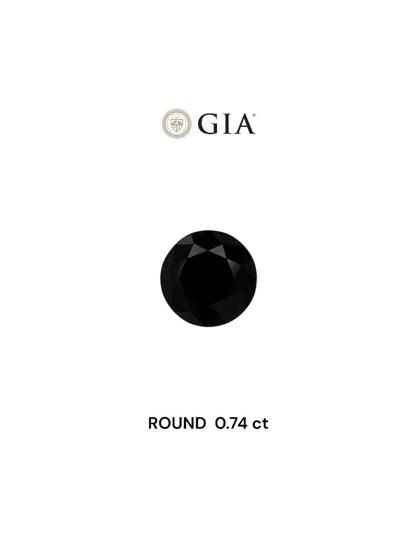 Loose Diamond - ROUND 0.74ct Fancy Black VVS2: Loose Diamond - ROUND 0.74ct Fancy Black VVS2 Source: Natural Shape: ROUND Carats: 0.74 Color: Fancy Black Certification: GIA Video: