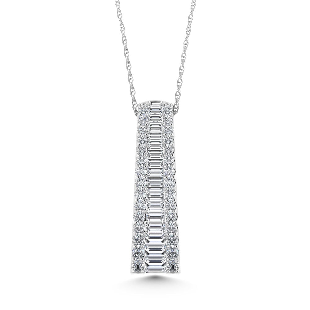 14K White Gold 3 Ct.Tw. Lab Grown Diamond Slide Pendant