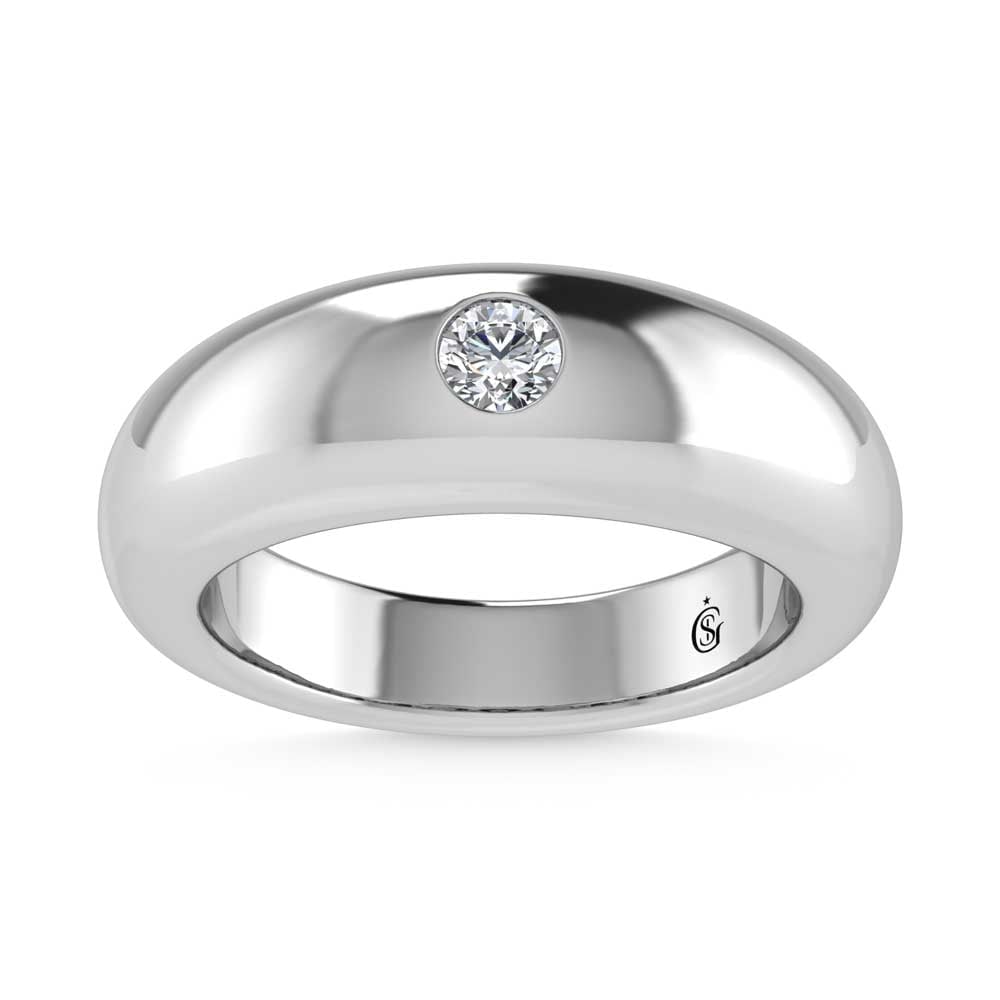 14K White Gold Diamond 1/5 Ct.Tw. Flush Setting High Polish Band: 14K White Gold Diamond 1/5 Ct.Tw. Flush Setting High Polish Band 14k White Gold Stone Color: G-h Stone Clarity: Si2 Each ring is presented in standard size 6.5. Complimentary resizing is available bet