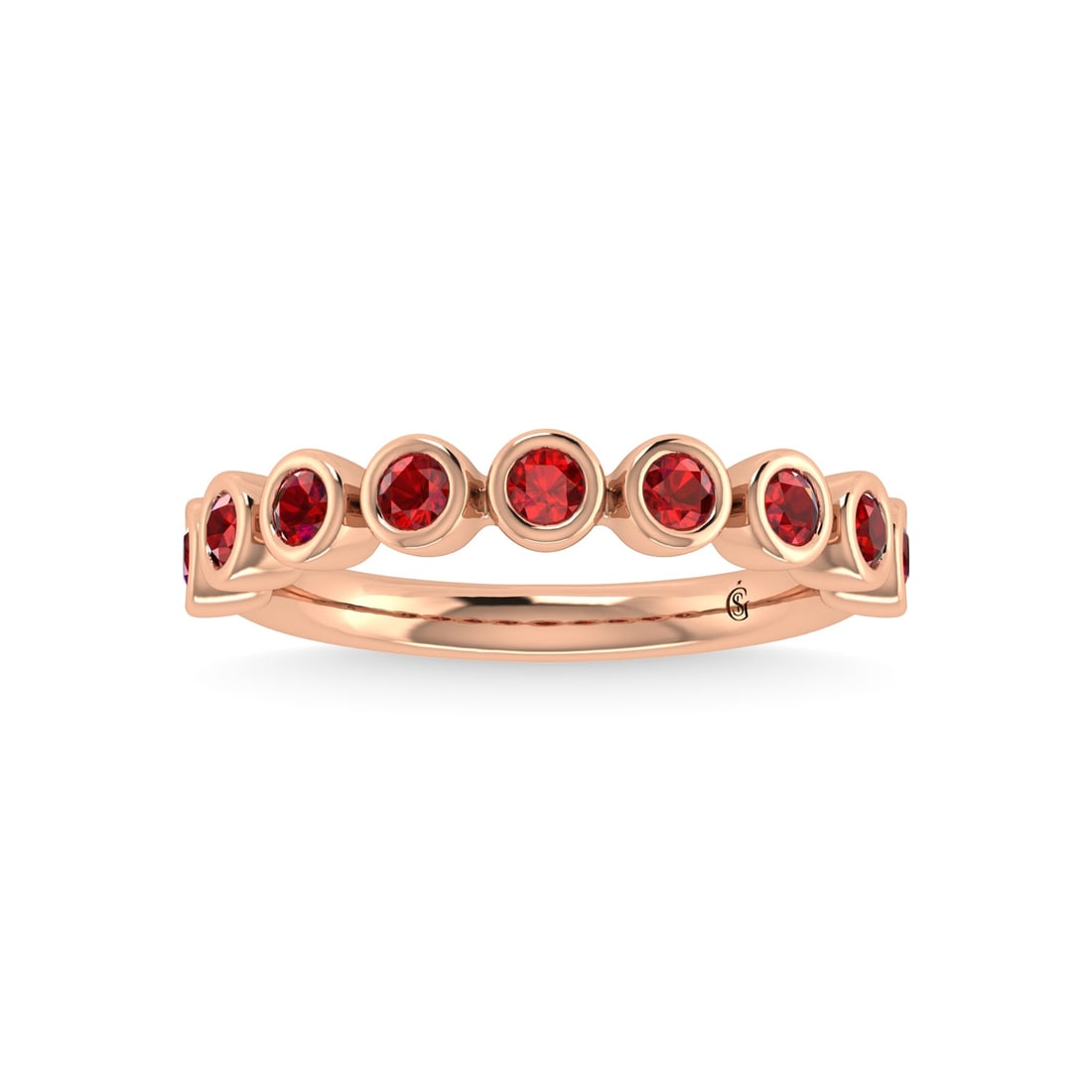 14K Rose Gold Ruby 5/8 Ct.Tw. Stackable Band: 14K Rose Gold Ruby 5/8 Ct.Tw. Stackable Band 14k Rose Gold Stone Color: G-h Stone Clarity: Aaa Each ring is presented in standard size 6.5. Complimentary resizing is available between sizes 510 (in 1/