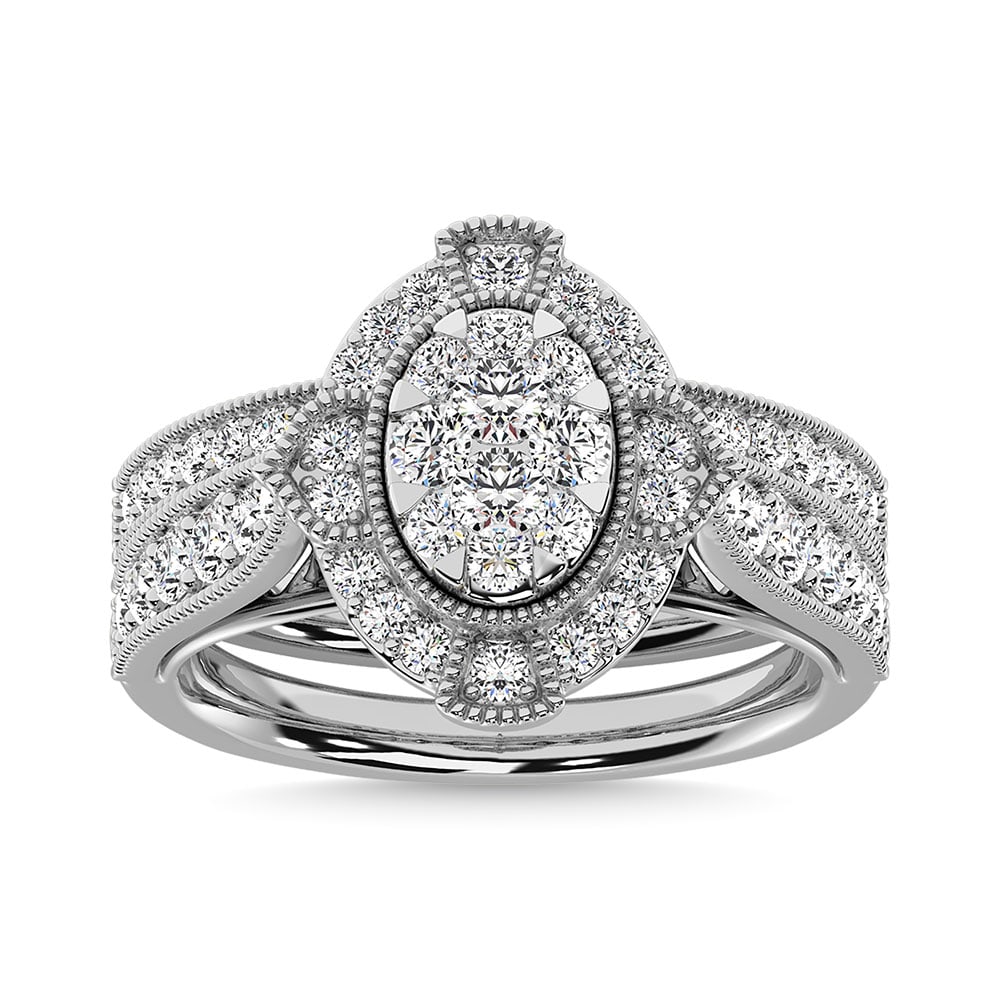 Diamond 1 1/5 Ct.Tw. Bridal Ring in 14K White Gold: Diamond 1 1/5 Ct.Tw. Bridal Ring in 14K White Gold 14k White Gold Stone Color: G-h Stone Clarity: I1 Each ring is presented in standard size 6.5. Complimentary resizing is available between sizes 510 