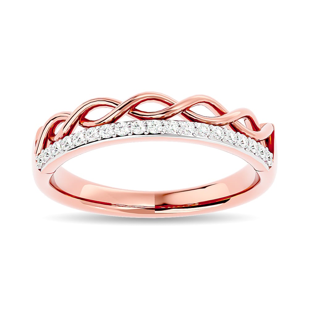 Diamond 1/8 Ct.tw Stackable Ring in 14K Rose Gold: Diamond 1/8 Ct.tw Stackable Ring in 14K Rose Gold 14k Rose Gold Stone Color: Gh Stone Clarity: Si2 Each ring is presented in standard size 6.5. Complimentary resizing is available between sizes 510 (i
