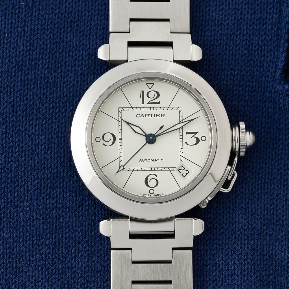 Cartier Pasha C Automatic Stainless Steel Arabic Dial Men's Watch: Cartier Pasha C Automatic Stainless Steel Arabic Dial Men's Watch This is a Cartier Pasha C 2324 W31074M7 automatic wristwatch designed for men. Crafted from stainless steel, this timepiece features A