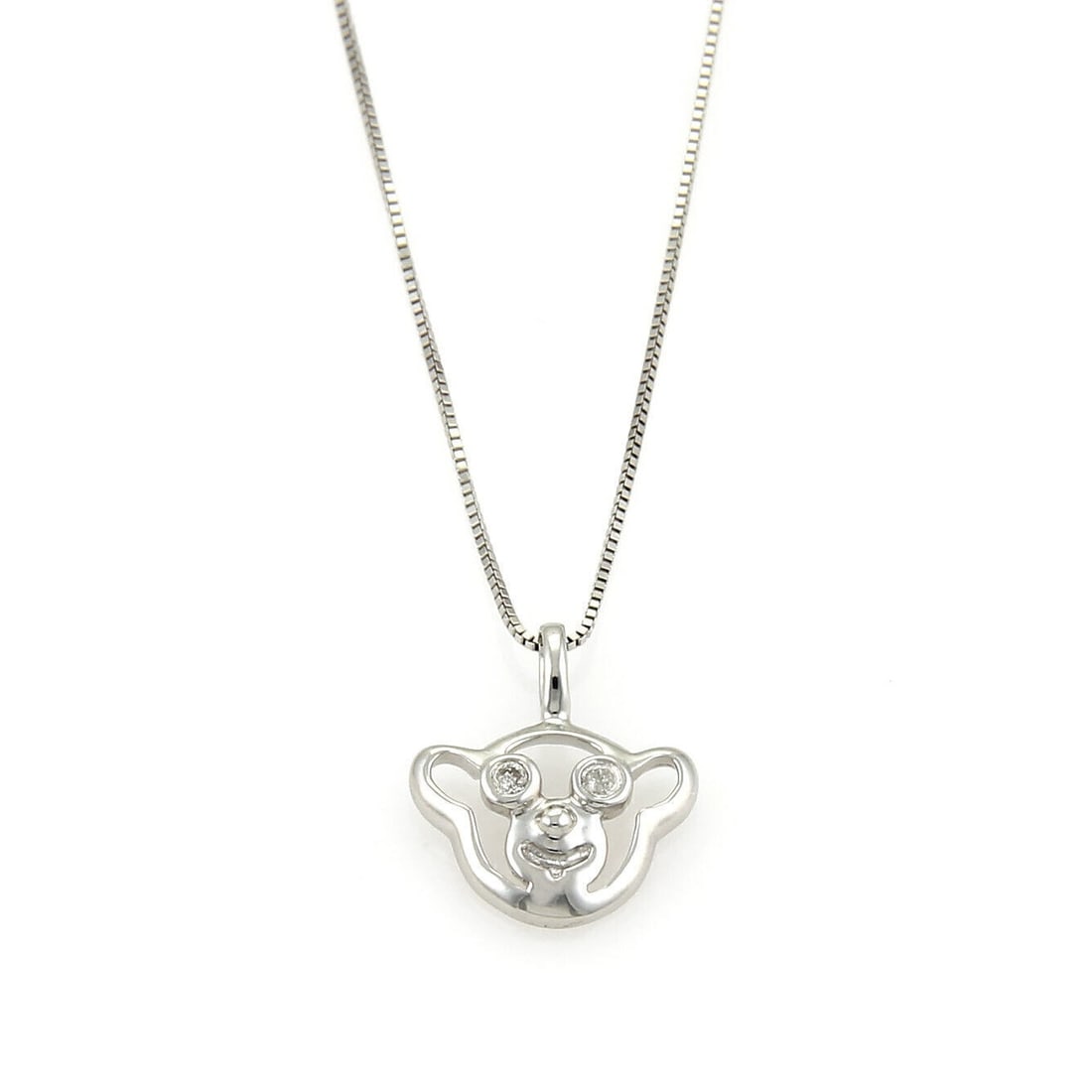 Bliss Special Moments Teddy Bear Diamond 18k White Gold Necklace (1 of 5)