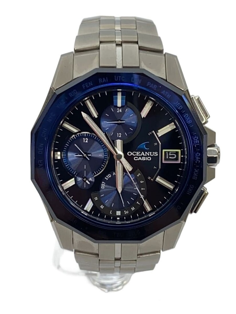 Titanium Casio Oceanus OCW-S6000-1AJF Men's Wristwatch: Titanium Casio Oceanus OCW-S6000-1AJF Men's Wristwatch This CASIO OCEANUS OCW-S6000-1AJF men's wristwatch features a titanium case and band with a sleek black dial. Made in Japan, the watch is pre-own