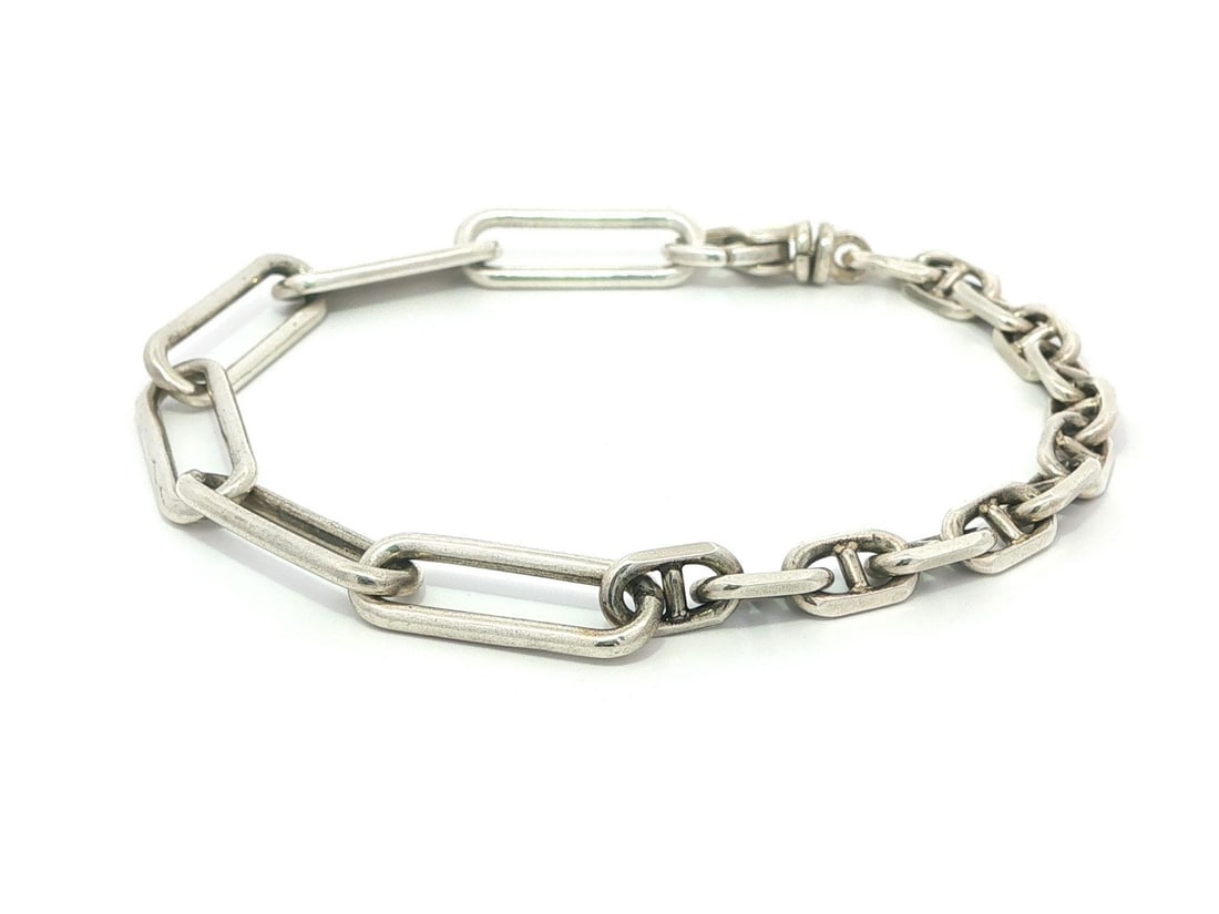 Sterling Silver Mariner Paperclip Chain Bracelet with Lobster Clasp 6.75 Inch: Sterling Silver Mariner Paperclip Chain Bracelet with Lobster Clasp 6.75 Inch This unisex bracelet features a combination of mariner and paperclip links crafted in sterling silver. It is fitted with a