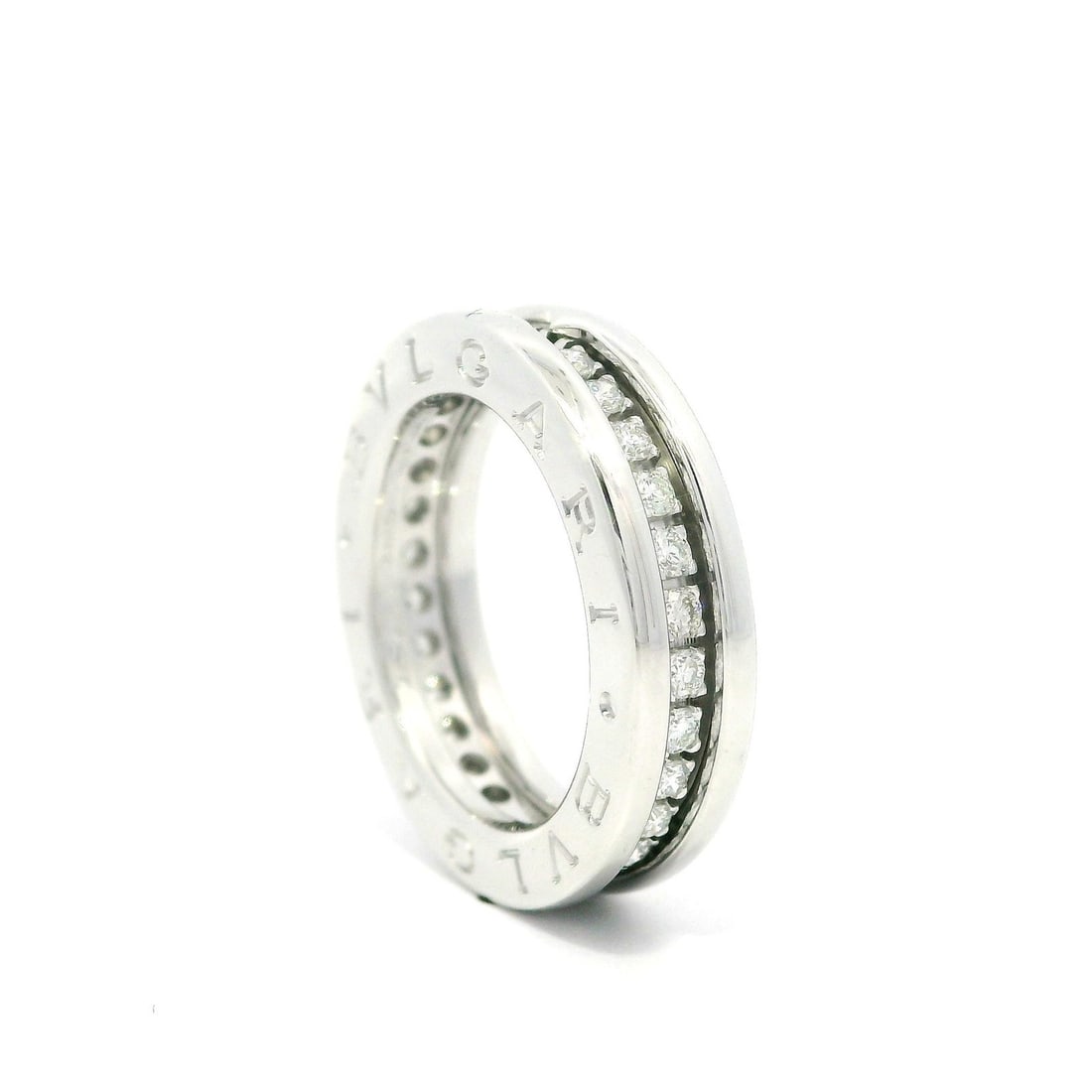 Bvlgari 18k White Gold B.Zero1 Diamond Band Ring 4.8mm Size 3 (1 of 11)