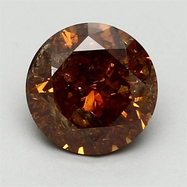 Loose Diamond - ROUND 1.84ct Fancy Deep Orange Brown