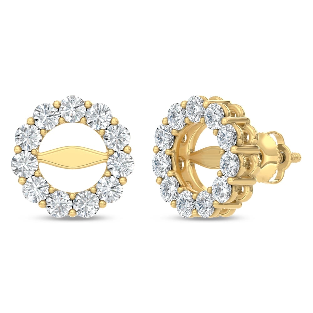 14K Yellow Gold Lab Grown Diamond 1 1/10 Ct.Tw. Jacket Earrings: 14K Yellow Gold Lab Grown Diamond 1 1/10 Ct.Tw. Jacket Earrings Crafted in warm 14K yellow gold, these jacket earrings sparkle with lab-grown diamonds totaling 1 1/10 carat total weight. 14k Yellow Go