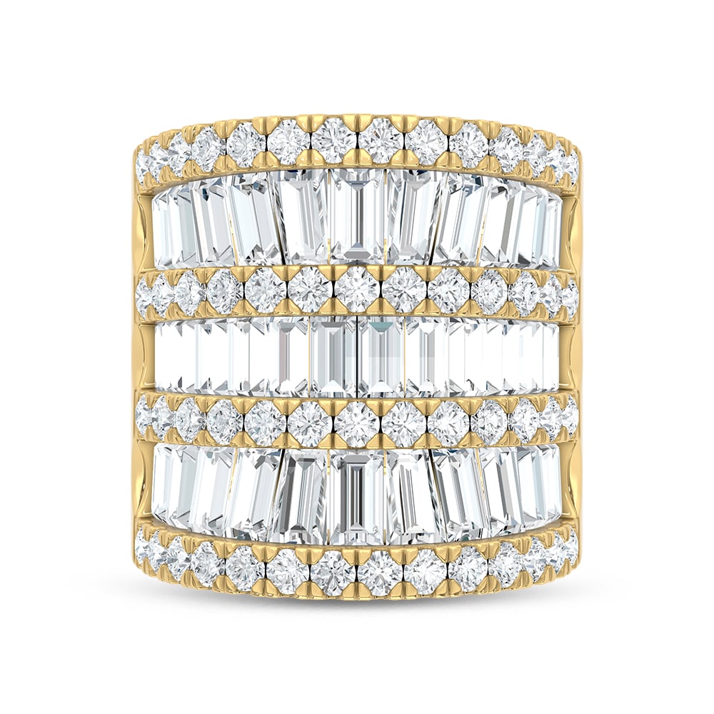 14K Yellow Gold Lab Grown Diamond Round and Tapper 7 Ct.Tw. Round and Tapper Fashion Band