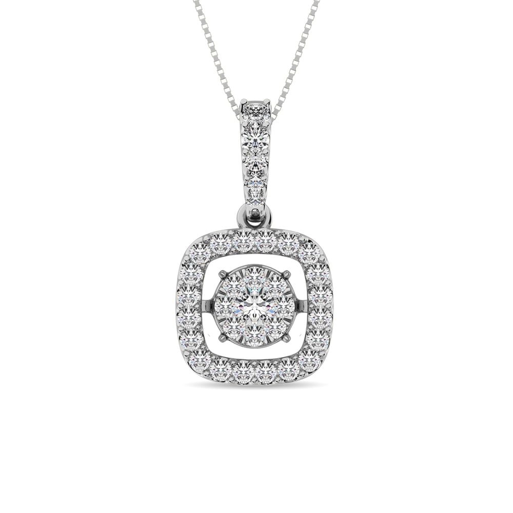 Moving Diamond 5/8 Ct.tw Pendant in 14K White Gold