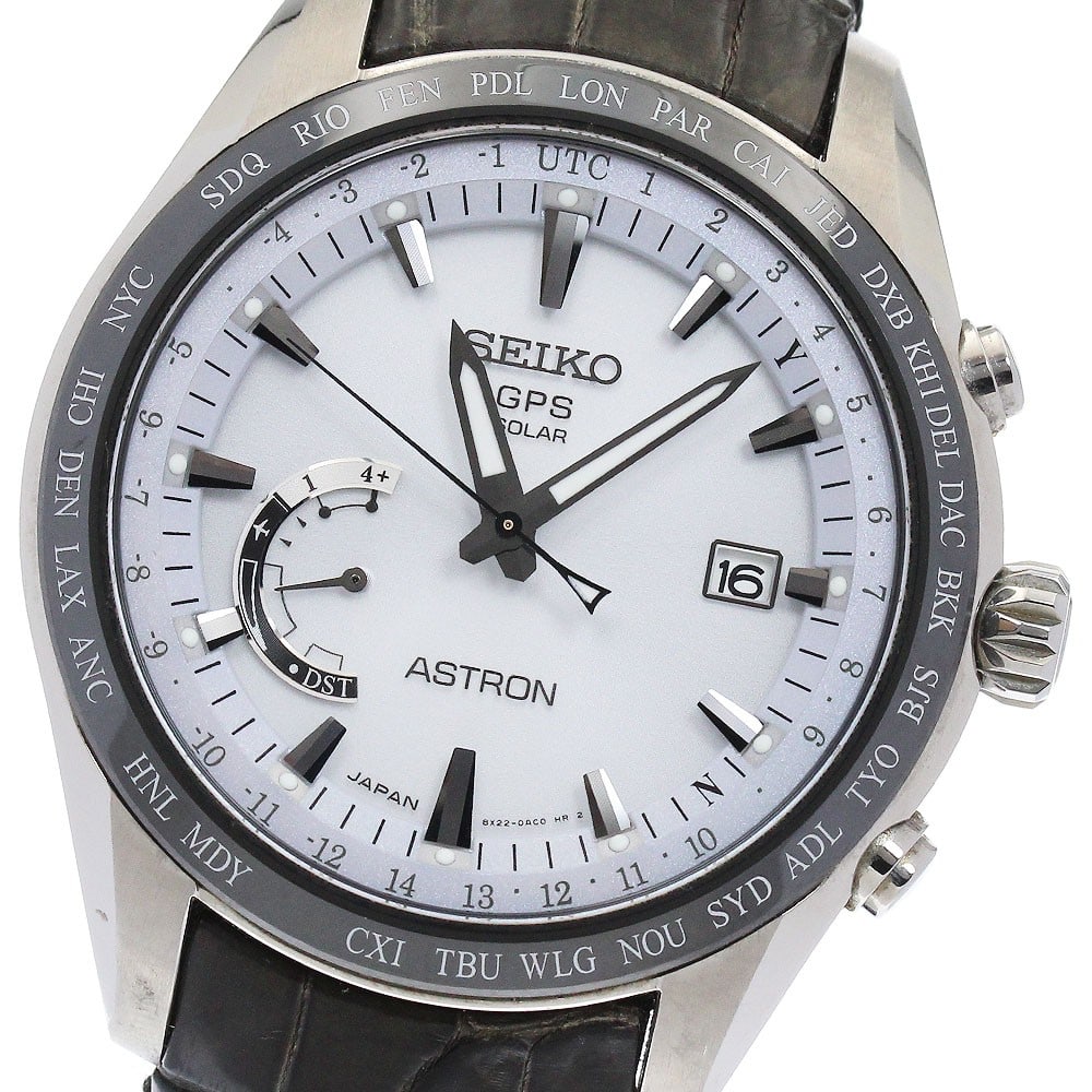 Seiko Astron Solar Radio Controlled Men's Ceramic Titanium Wristwatch: Seiko Astron Solar Radio Controlled Men's Ceramic Titanium Wristwatch This Seiko Astron men's wristwatch, model SBXB093/8X22-0AG0-2, features a ceramic and titanium case paired with a white dial and a