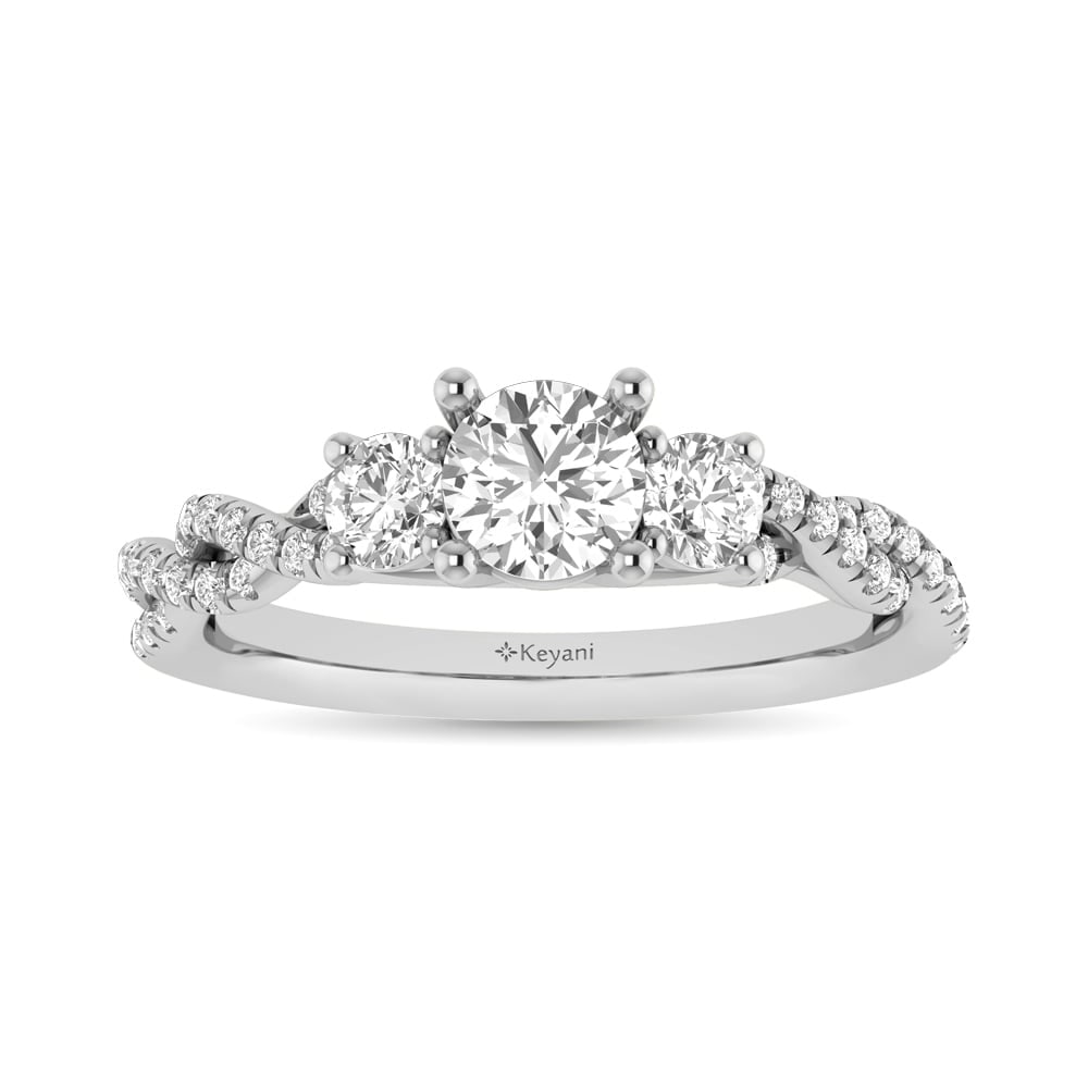 14K White Gold 1 Ct.Tw. Round Cut Diamond Engagement Ring: 14K White Gold 1 Ct.Tw. Round Cut Diamond Engagement Ring 14k White Gold Stone Color: Gh Stone Clarity: Si1 Each ring is presented in standard size 6.5. Complimentary resizing is available between siz