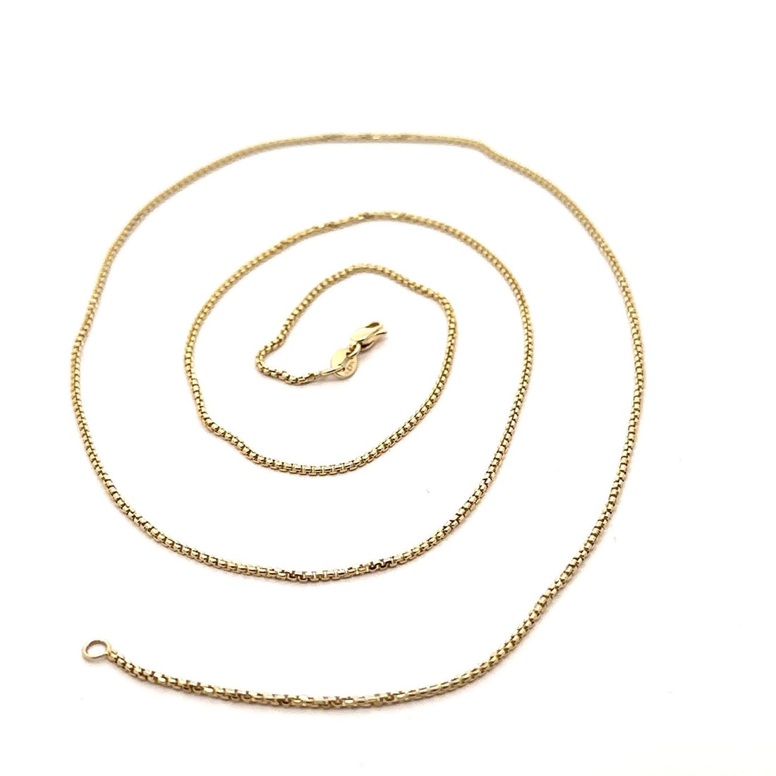 22 Inch 14k Yellow Gold Beveled Box Chain Necklace 0.9mm (1 of 6)