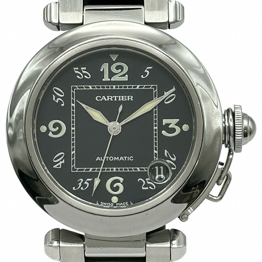 Cartier Pasha C Automatic Womens Black Steel Date Watch (1 of 11)