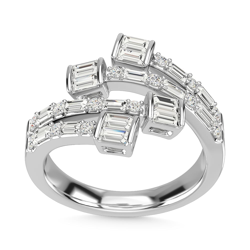 14K White Gold Diamond 7/8 Ct.Tw. Fashion Ring: 14K White Gold Diamond 7/8 Ct.Tw. Fashion Ring 14k White Gold Stone Color: G-h Stone Clarity: Si1 Each ring is presented in standard size 6.5. Complimentary resizing is available between sizes 510 (in