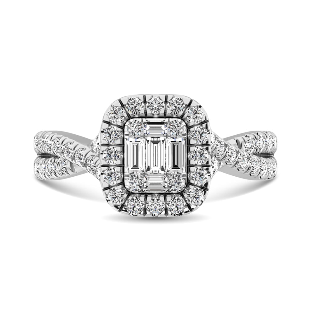 Diamond 7/8 Ct.Tw. Engagement Ring in 14K White Gold: Diamond 7/8 Ct.Tw. Engagement Ring in 14K White Gold 14k White Gold Stone Color: G-h Stone Clarity: I1 Each ring is presented in standard size 6.5. Complimentary resizing is available between sizes 51
