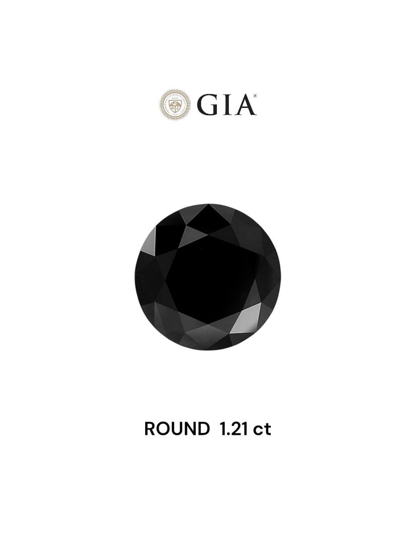 Loose Diamond - ROUND 1.21ct Fancy Black VVS2: Loose Diamond - ROUND 1.21ct Fancy Black VVS2 Source: Natural Shape: ROUND Carats: 1.21 Color: Fancy Black Certification: GIA Video: