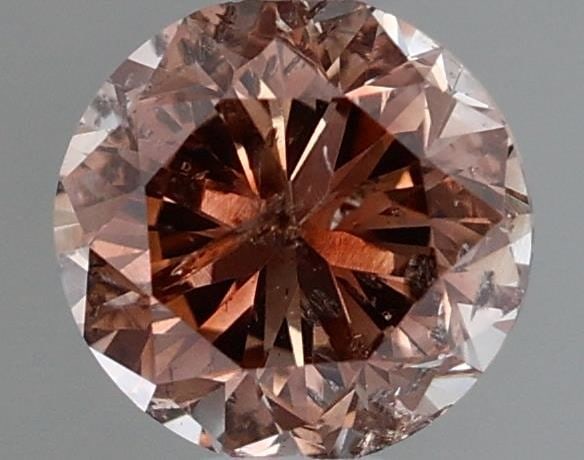 Loose Diamond - ROUND 0.35ct Fancy Deep Brownish Orangey Pink