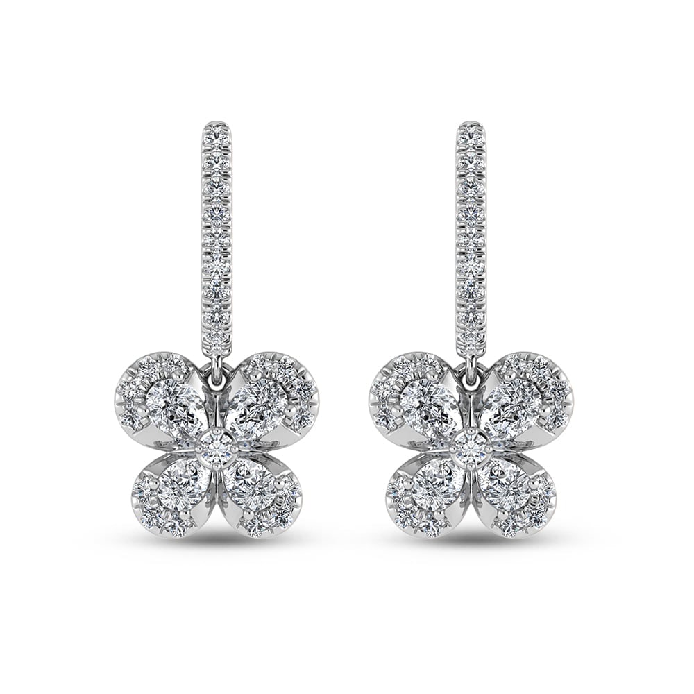 14K White Gold Diamond 1 5/8 Ct.Tw. Fashion Earrings