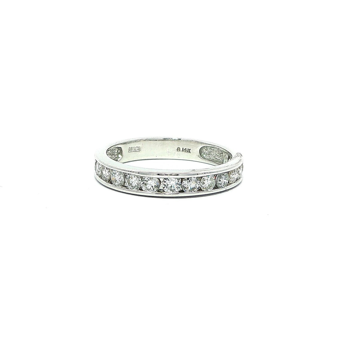 14k White Gold Diamond Wedding Band Ring Channel Set 1ctw Size 9 (1 of 11)